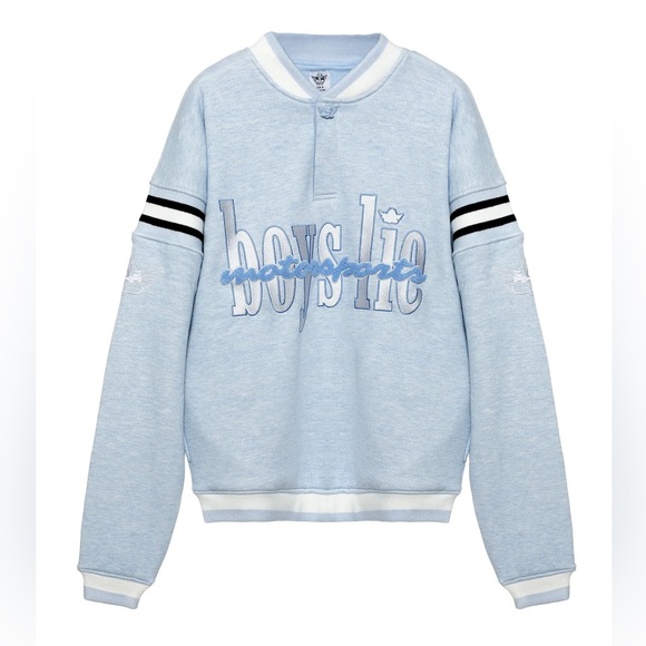 Boys Lie Sweaters - BOYS LIE Blue Motorsports Jordan Crewneck